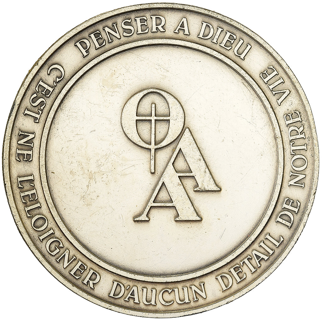 France, Medal, Religion, Bienheureux Daniel Brottier, Rome, 1984, Silvered