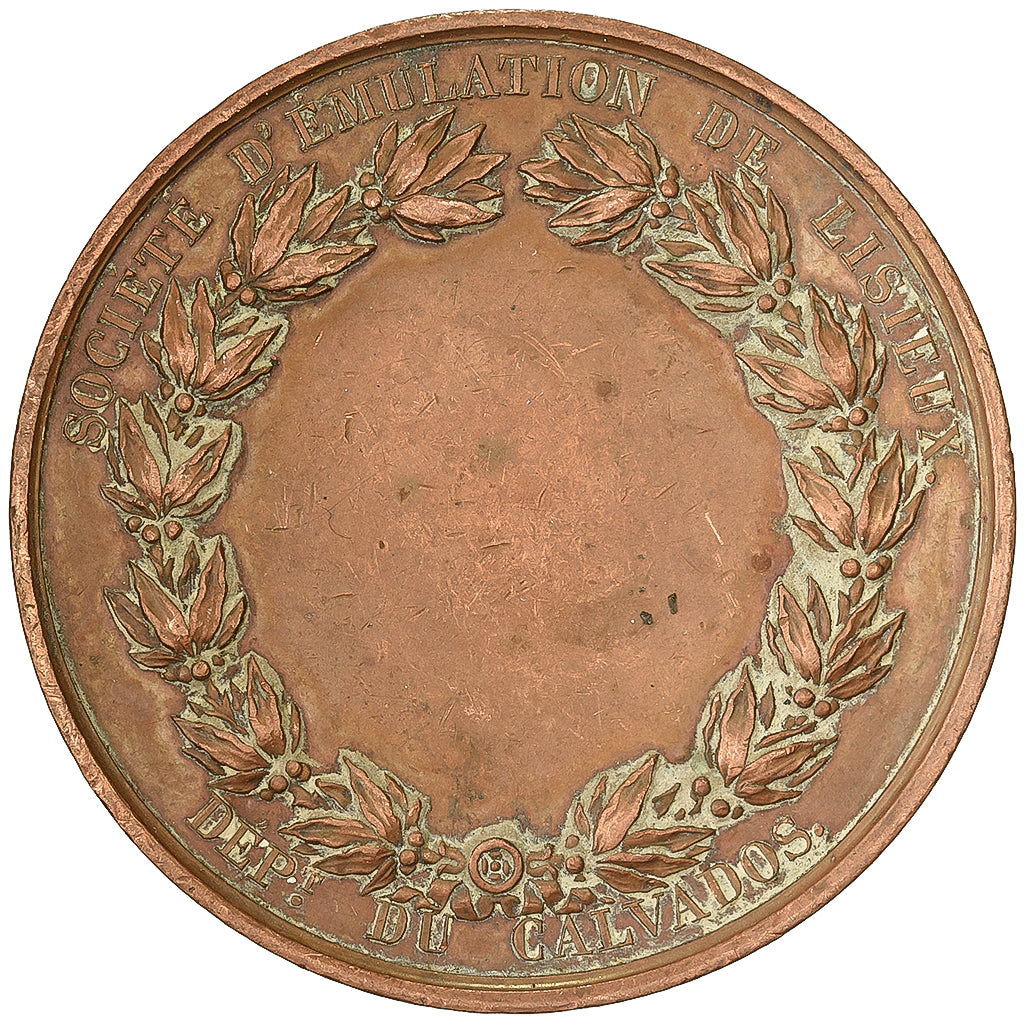 França, medalha, Société d'Emulation de Lisieux, Cobre, VF(30-35)
