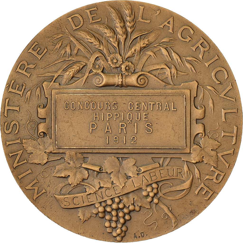 Francia, medaglia, Concours Central Hippique de Paris, 1912, Bronzo, Alphée