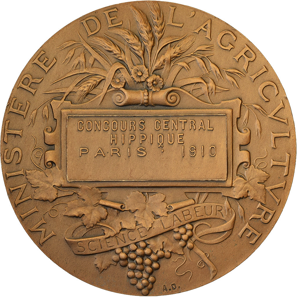 Francia, medaglia, Concours Central Hippique de Paris, 1910, Bronzo, Alphée