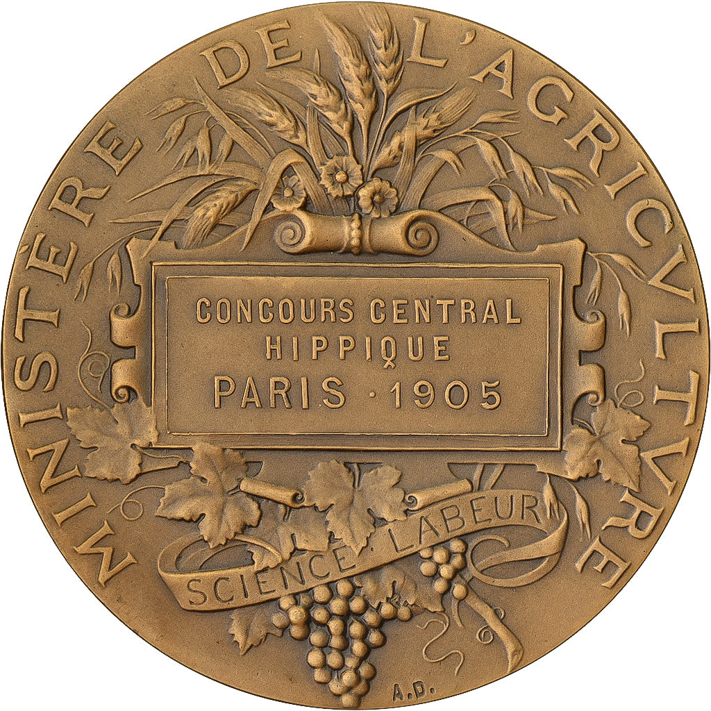 France, Médaille, Concours Central Hippique de Paris, 1905, Bronze, SPL
