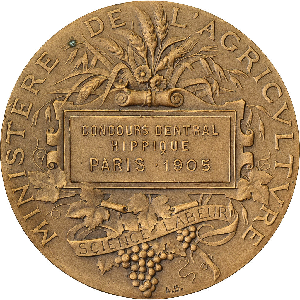 Frankrijk, Medaille, Concours Central Hippique de Paris, 1905, Bronzen, Alphée