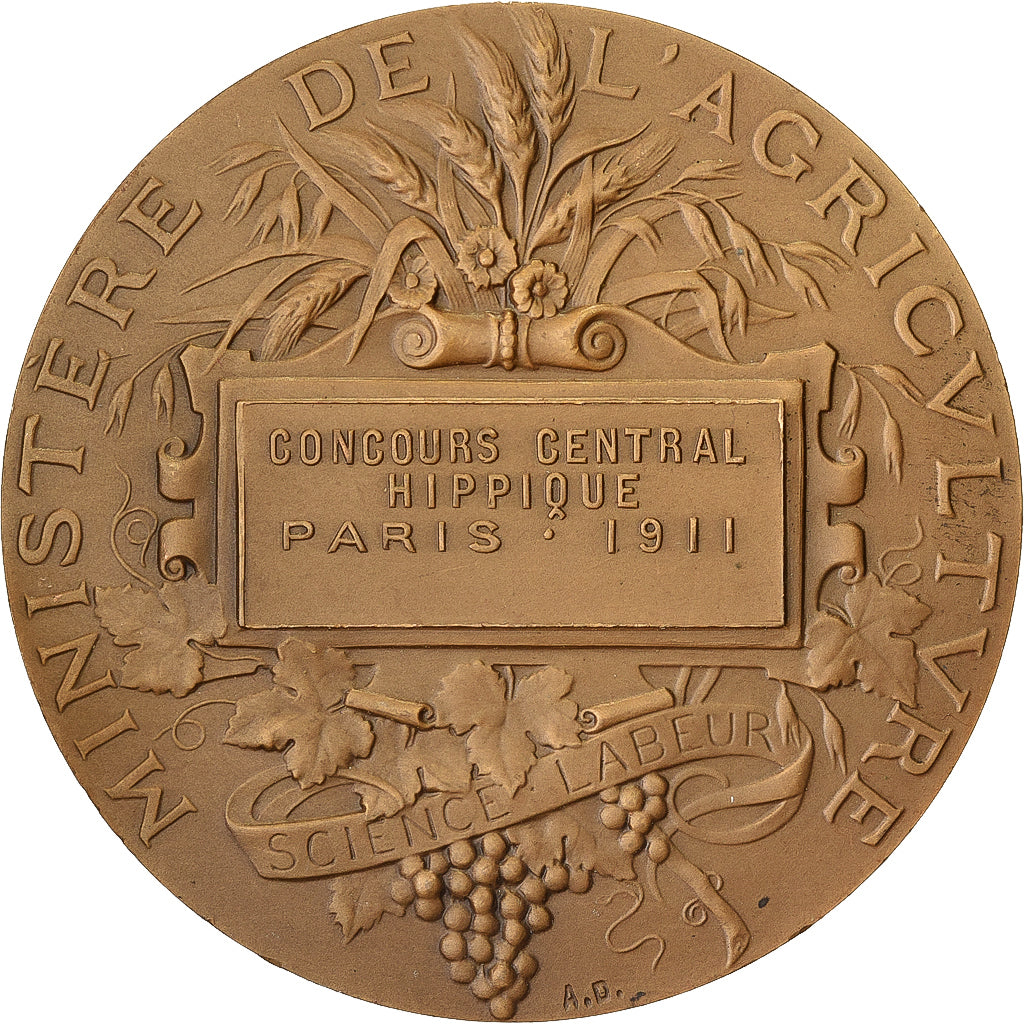 França, medalha, Concours Central Hippique de Paris, 1911, Bronze, Alphée