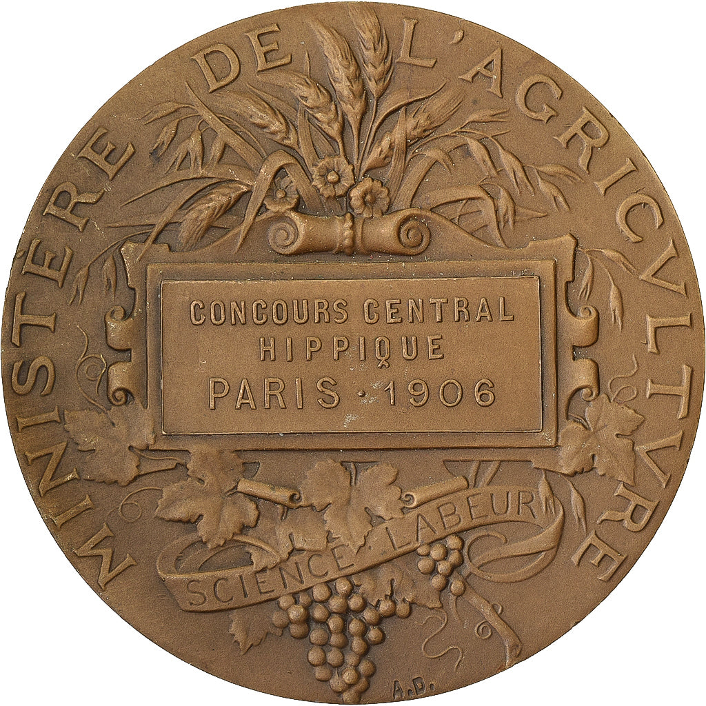 França, medalha, Concours Central Hippique de Paris, 1906, Bronze, Alphée