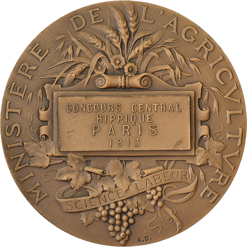 França, medalha, Concours Central Hippique de Paris, 1913, Bronze, Alphée