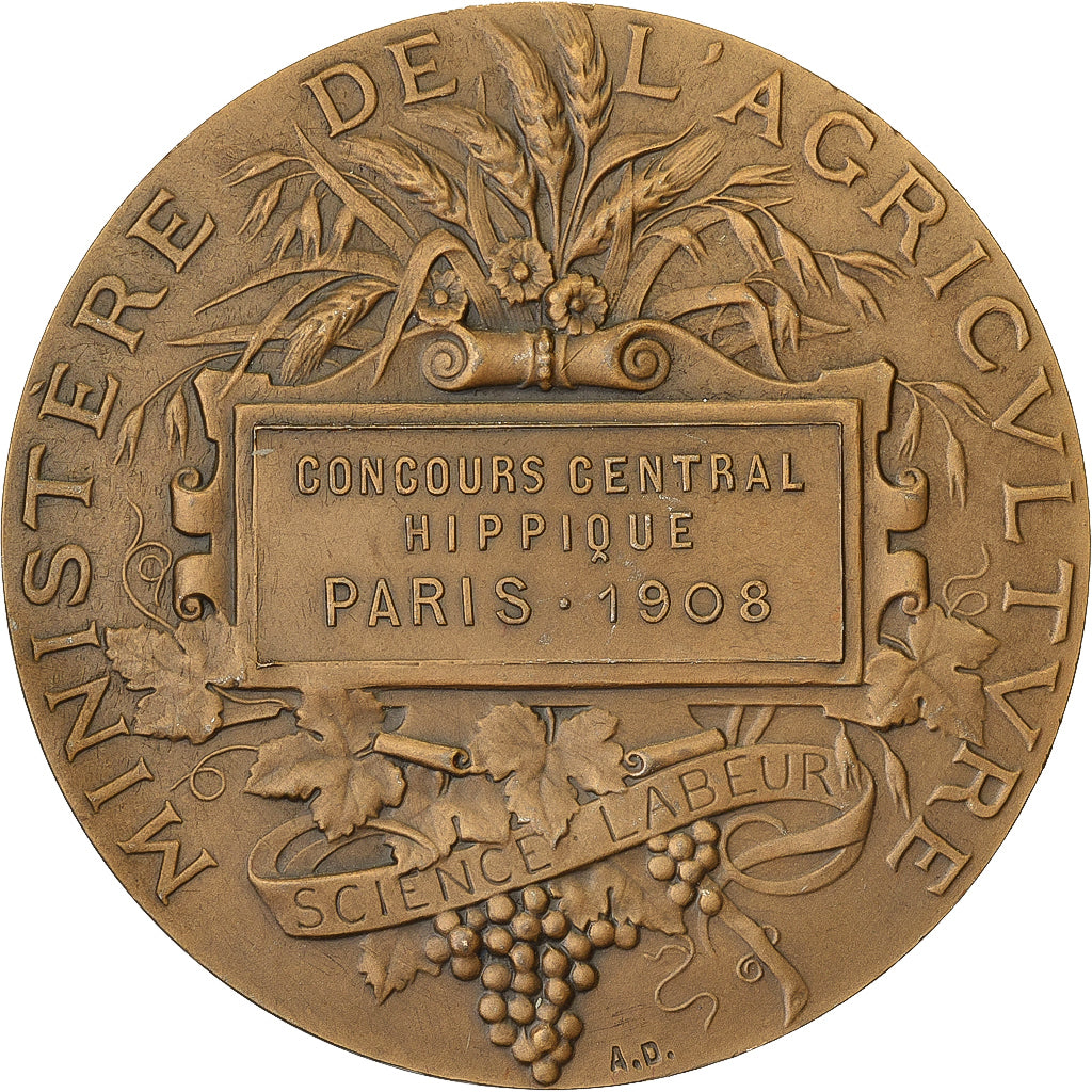 Frankreich, Medaille, Concours Central Hippique de Paris, 1908, Bronze, Alphée