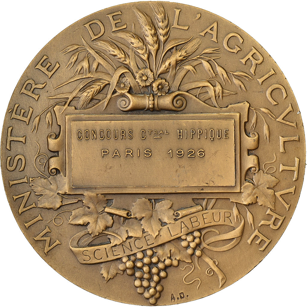 Frankreich, Medaille, Concours Central Hippique de Paris, 1926, Bronze, Alphée