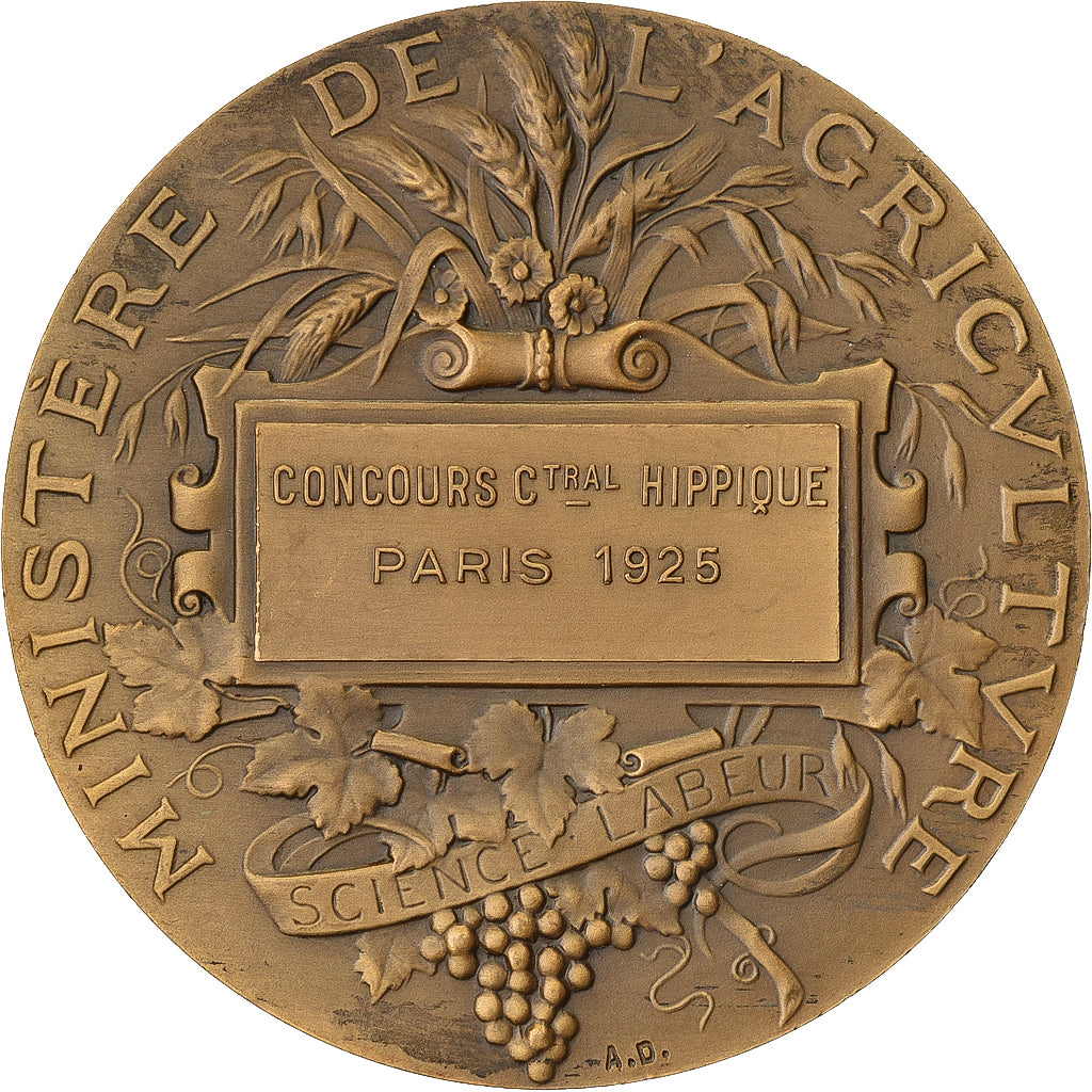 França, medalha, Concours Central Hippique de Paris, 1925, Bronze, Alphée
