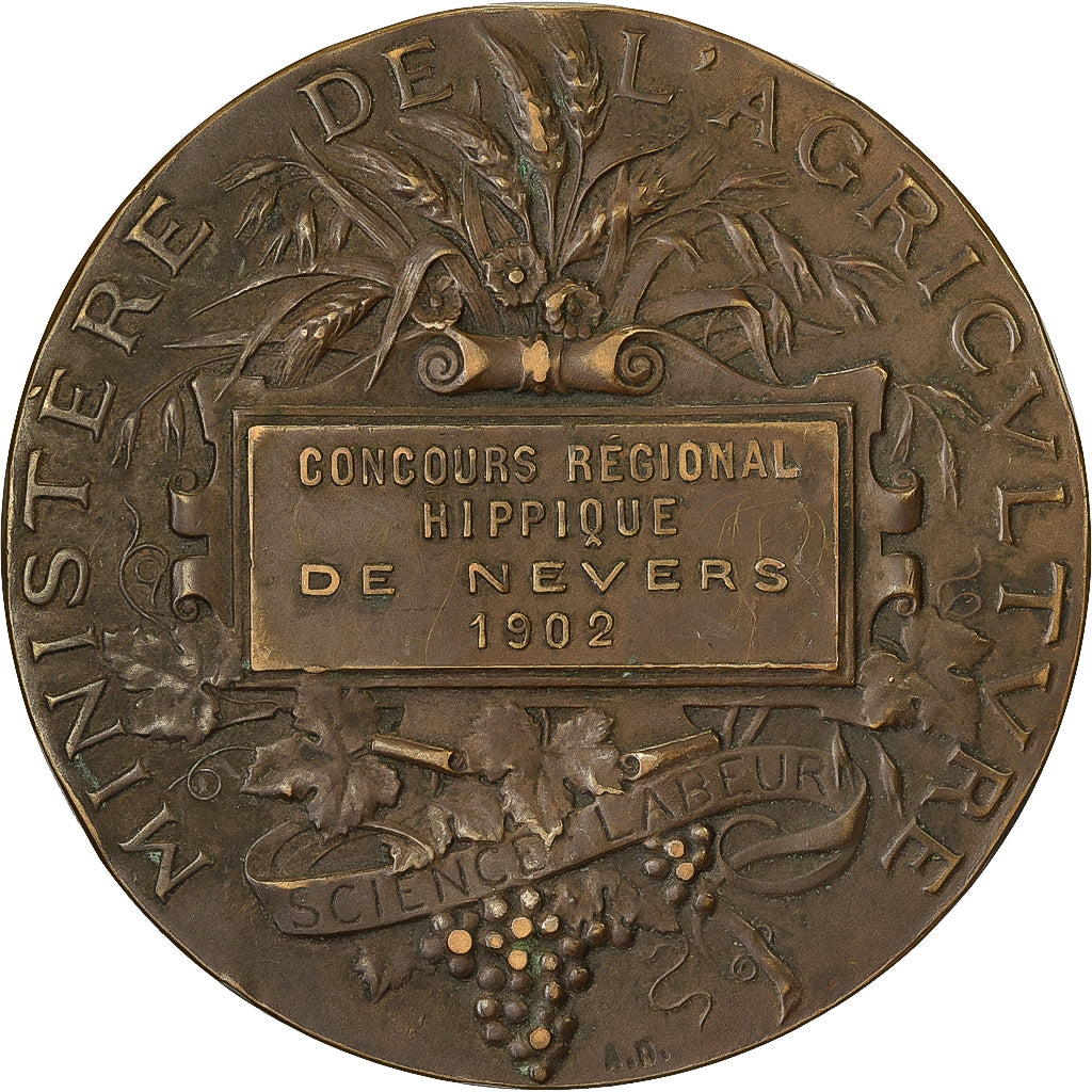 Frankrijk, Medaille, Concours Régional Hippique de Nevers, 1902, Bronzen