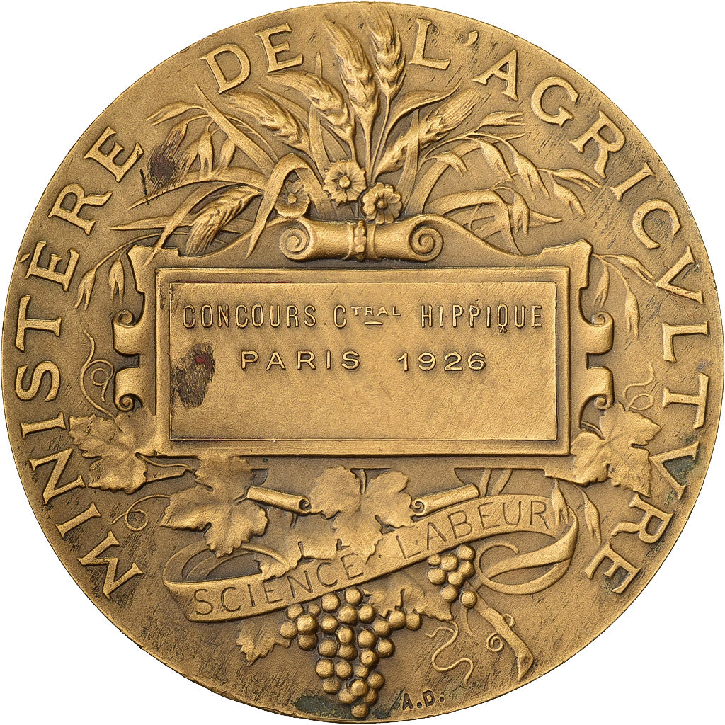 Frankrijk, Medaille, Concours Central Hippique de Paris, 1926, Bronzen, Alphée