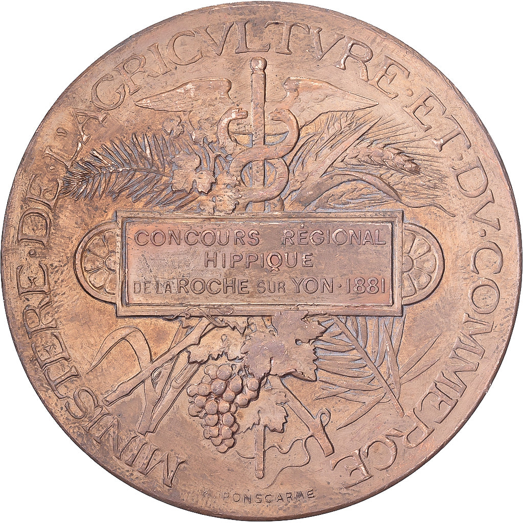 France, Medal, Concours Régional Hippique de La Roche-sur-Yon, 1881, Bronze
