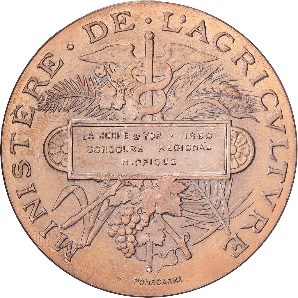 France, Medal, Concours Régional Hippique de La Roche-sur-Yon, 1890, Bronze