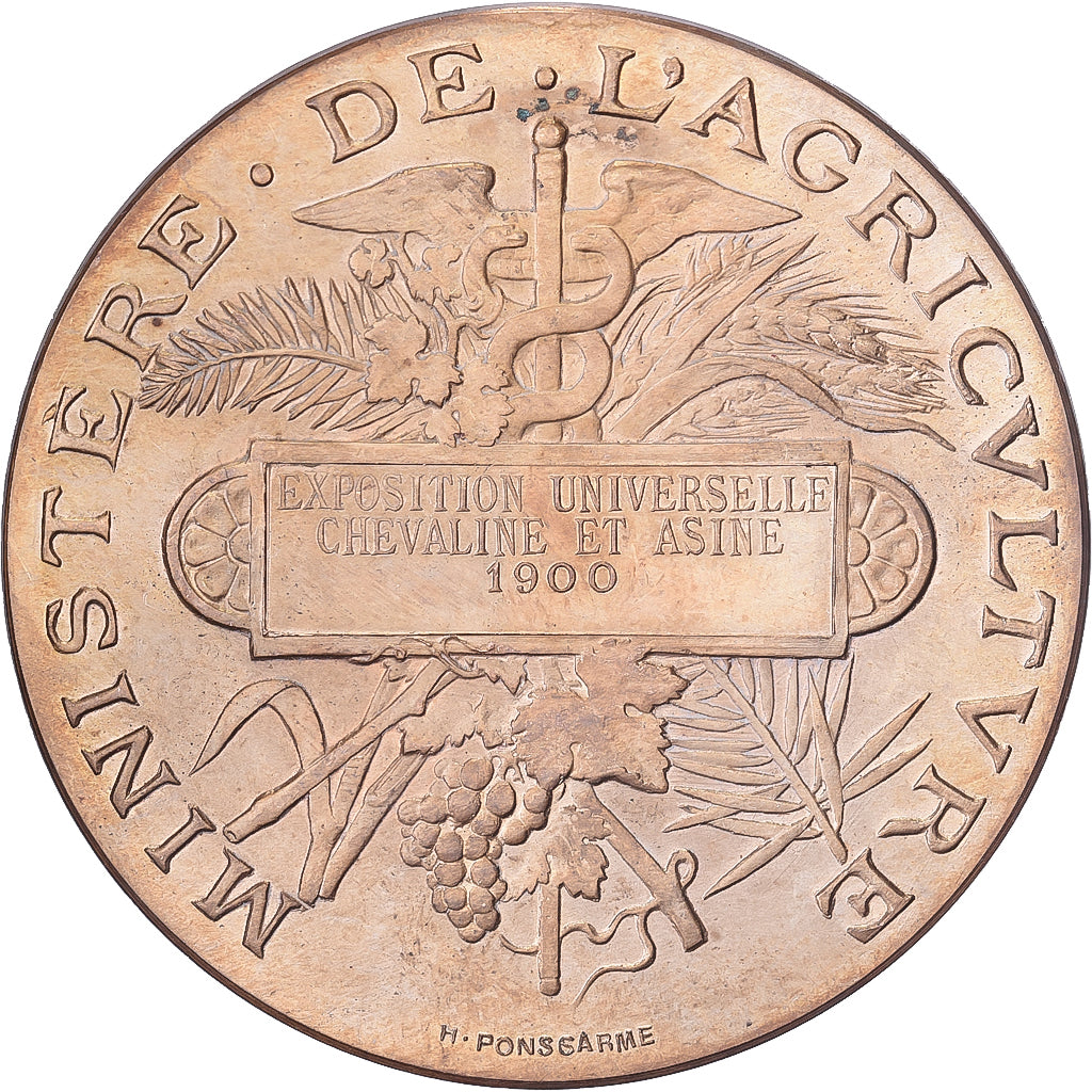 France, Médaille, Exposition Universelle, Chevaline et Asine, 1900, Bronze