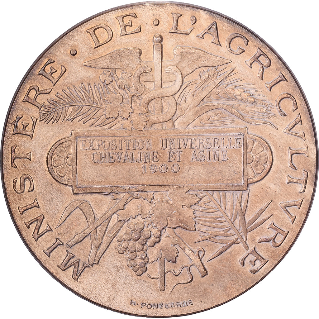 France, Medal, Exposition Universelle, Chevaline et Asine, 1900, Bronze