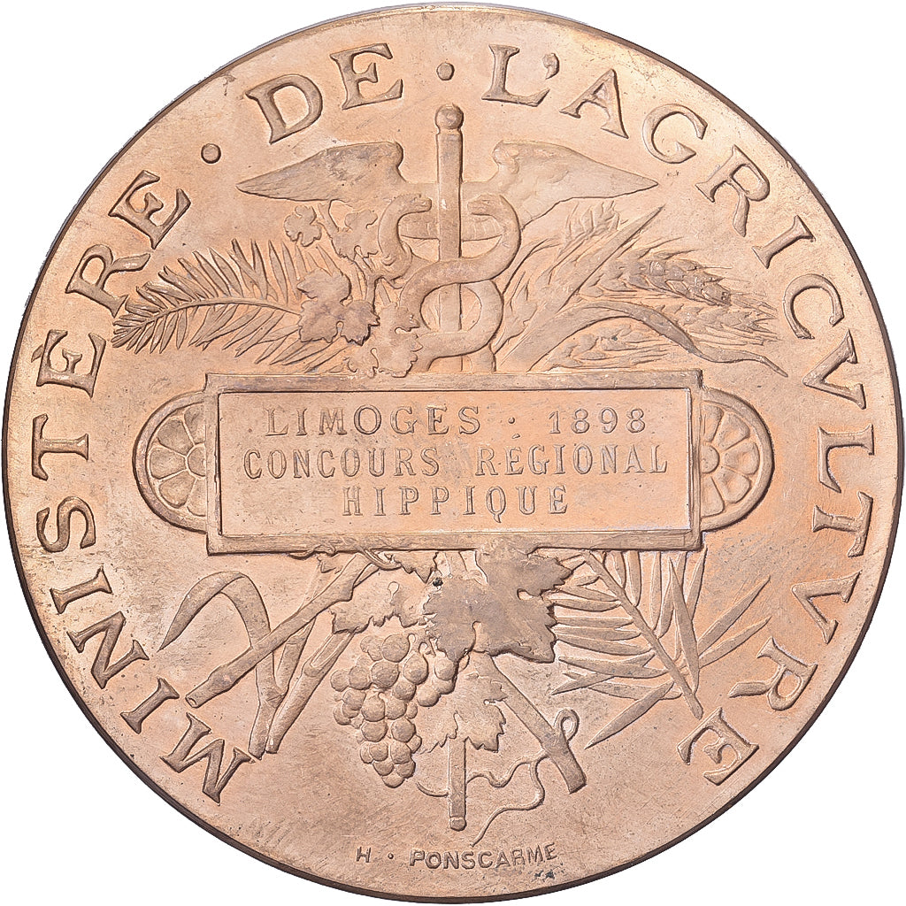 France, Medal, Concours Régional Hippique de Limoges, 1898, Bronze, Ponscarme