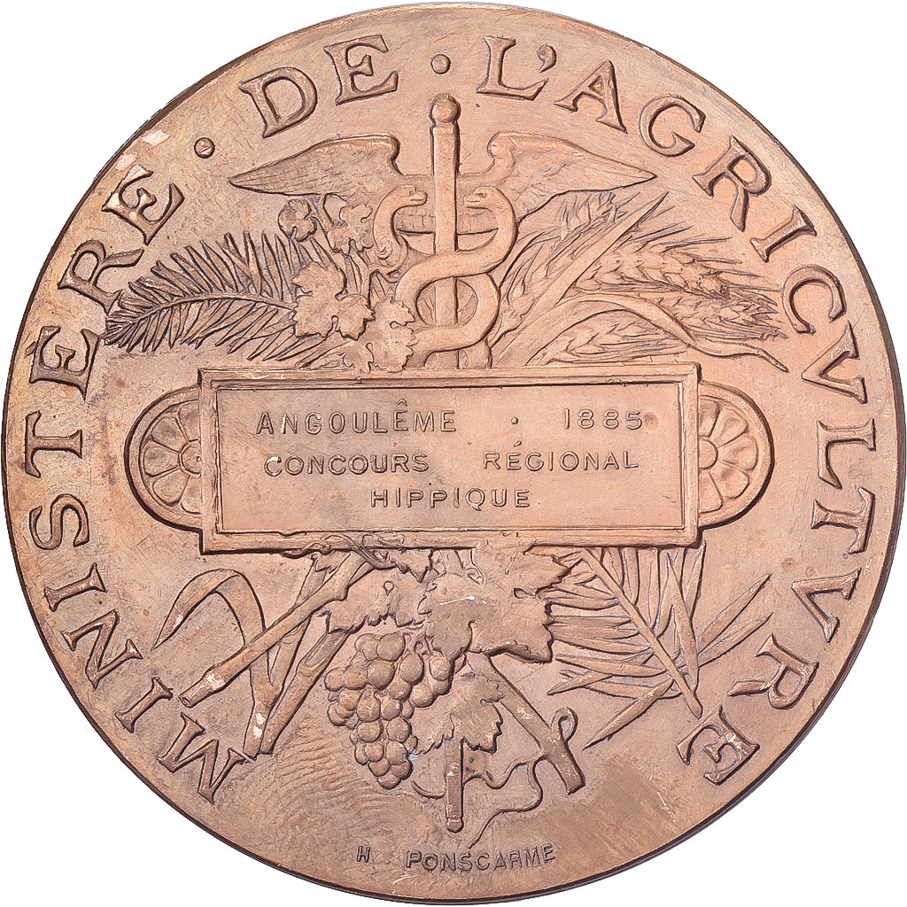 France, Medal, Concours Régional Hippique d'Angoulême, 1885, Bronze