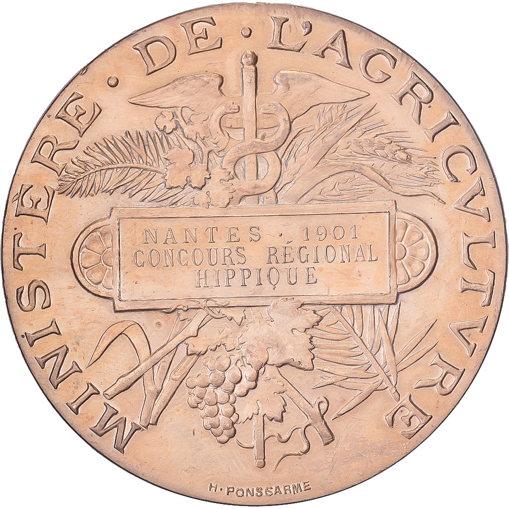 France, Medal, Concours Régional Hippique de Nantes, 1901, Bronze, Ponscarme