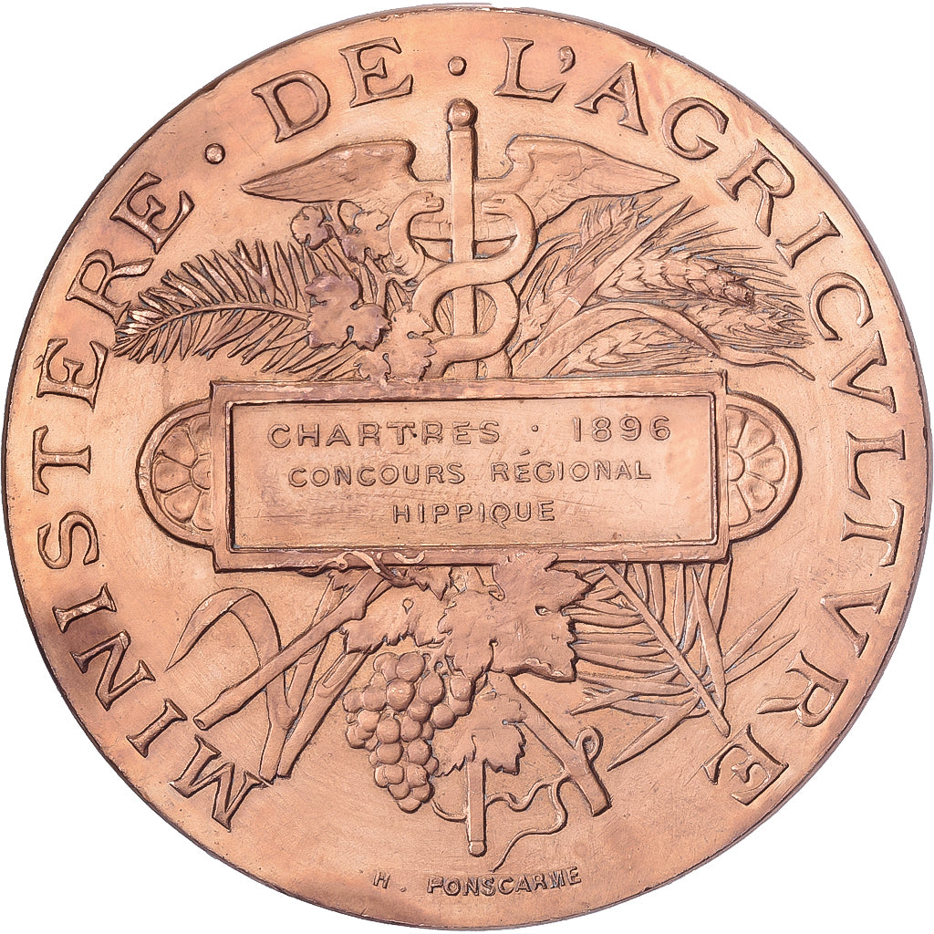 France, Medal, Concours Régional Hippique de Chartres, 1896, Bronze, Ponscarme