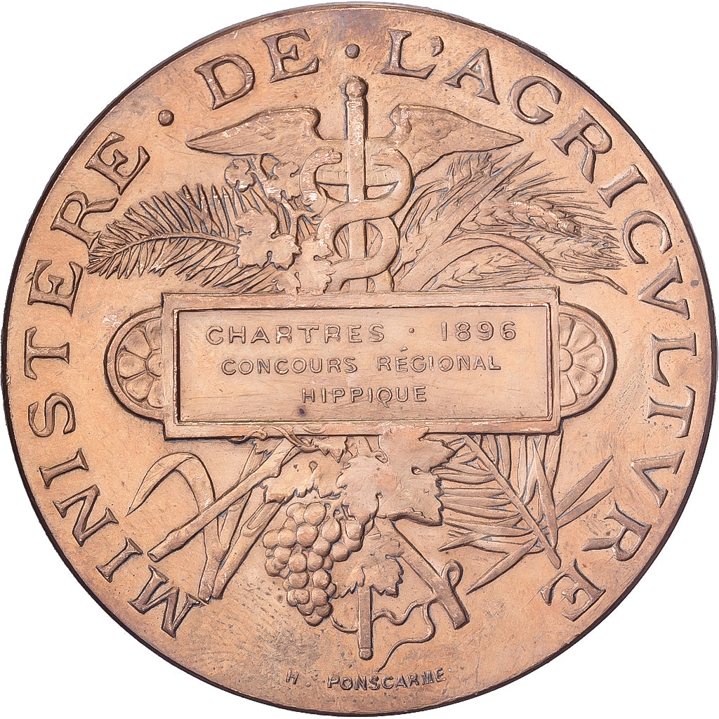 France, Medal, Concours Régional Hippique de Chartres, 1896, Bronze, Ponscarme