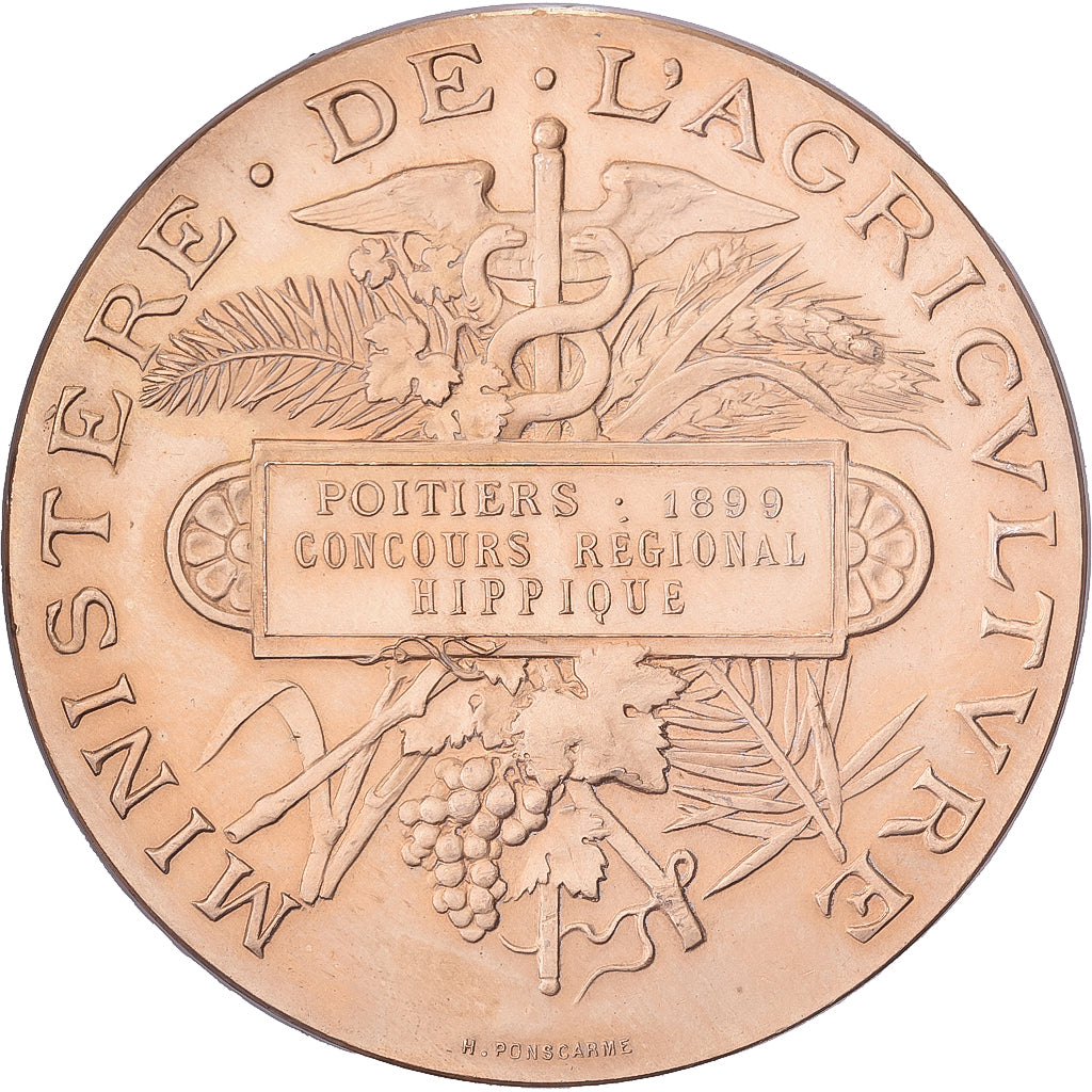 France, Medal, Concours Régional Hippique de Poitiers, 1899, Bronze, Ponscarme