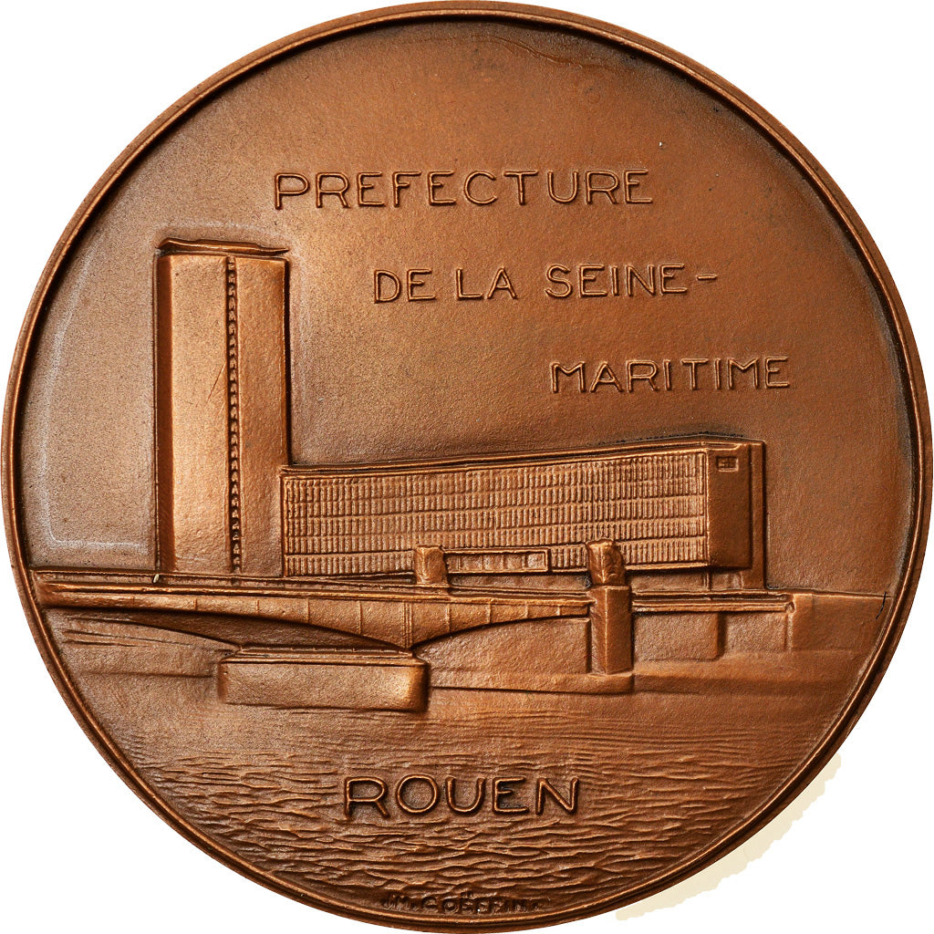 France, Médaille, Préfecture de la Seine Maritime, Rouen, Coeffin, SPL, Bronze