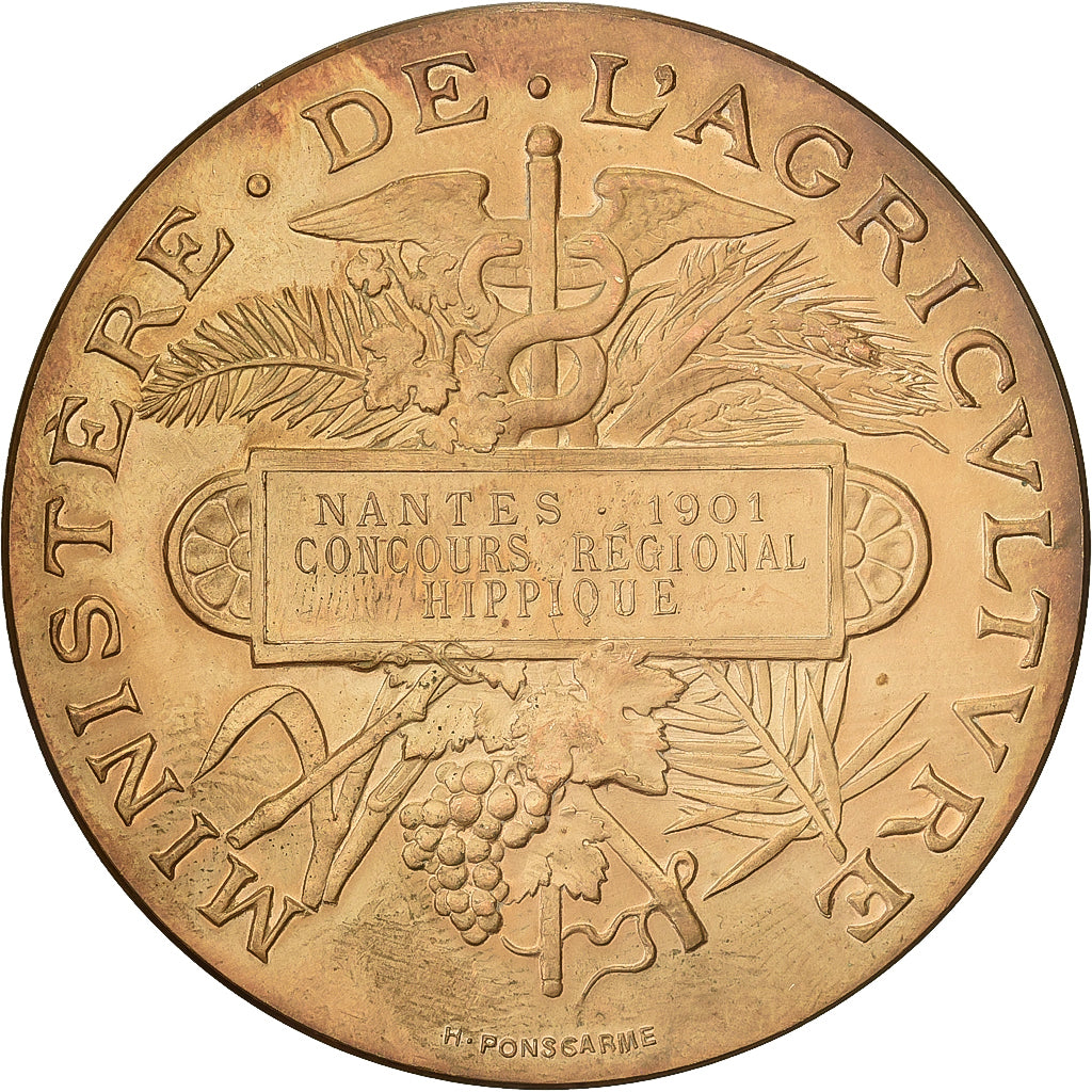 France, Medal, Concours Régional Hippique de Nantes, 1901, Bronze, Ponscarme
