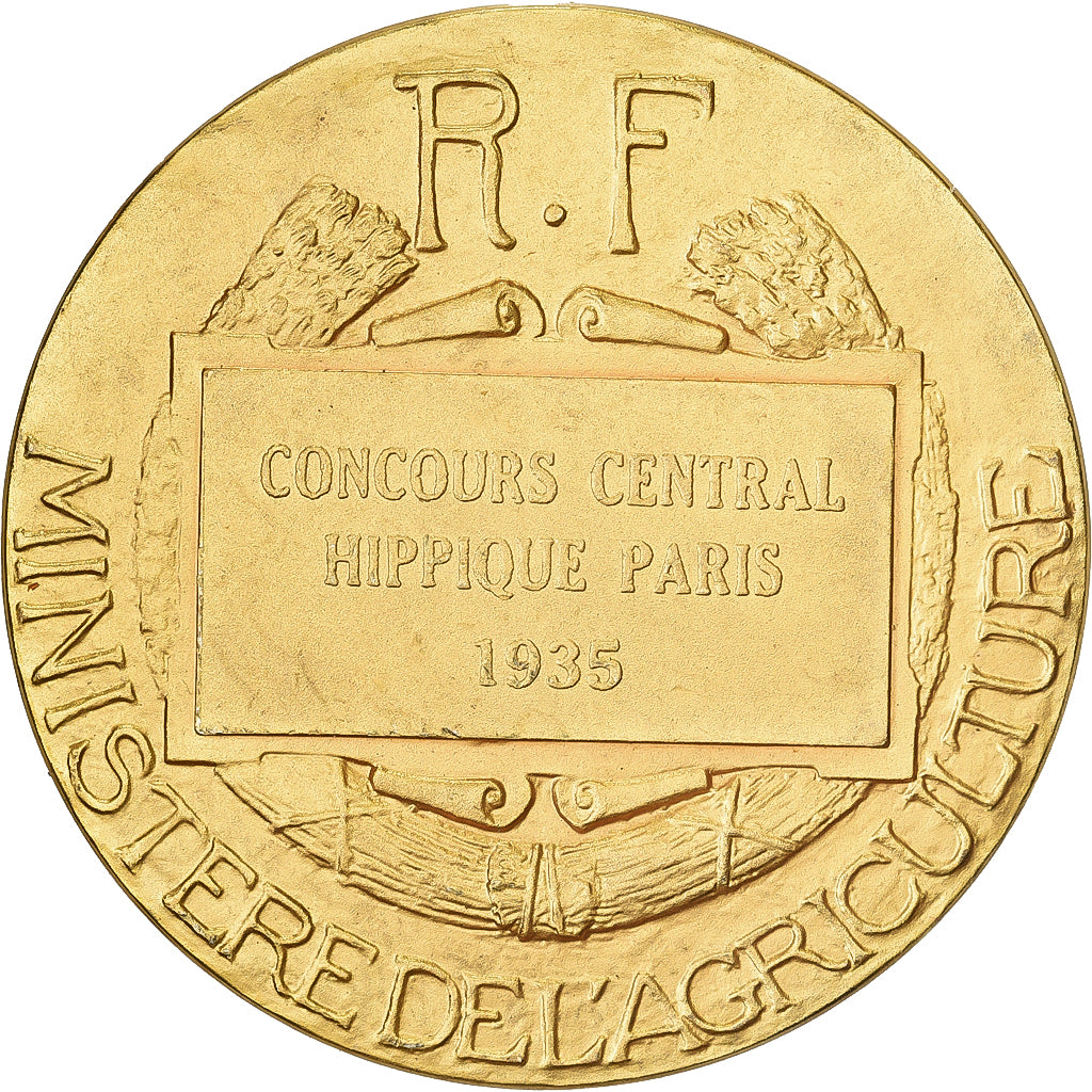 France, Médaille, Concours Central Hippique de Paris, 1935, Vermeil, SUP