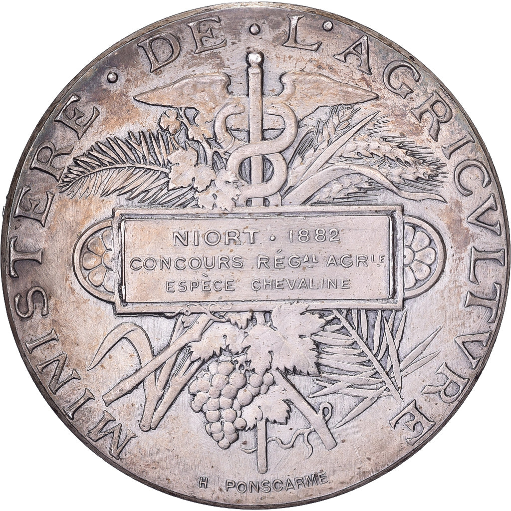 Francja, medal, Concours Régional Agricole de Niort, 1882, Srebro, Ponscarme