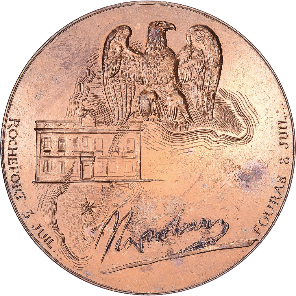 Francia, medalla, Embarquement De Napoléon Ier sur le Bellerophon, Bronce
