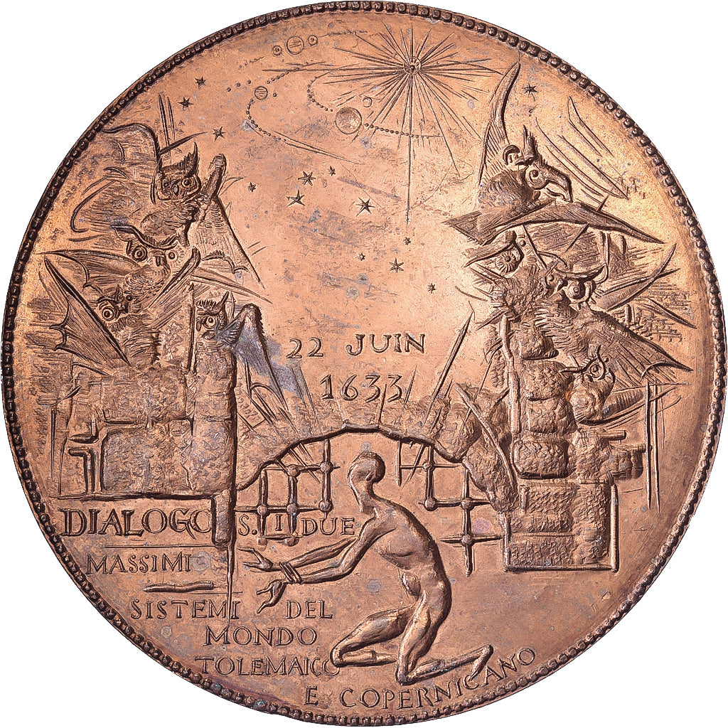 France, Medal, 4e centenaire de naissance de Galilée, 1964, Bronze, Corbin
