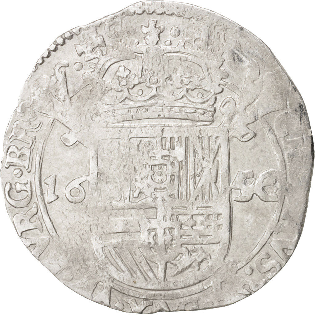 Coin, Spanish Netherlands, BRABANT, Escalin, 1650, Antwerp, EF(40-45), Silver