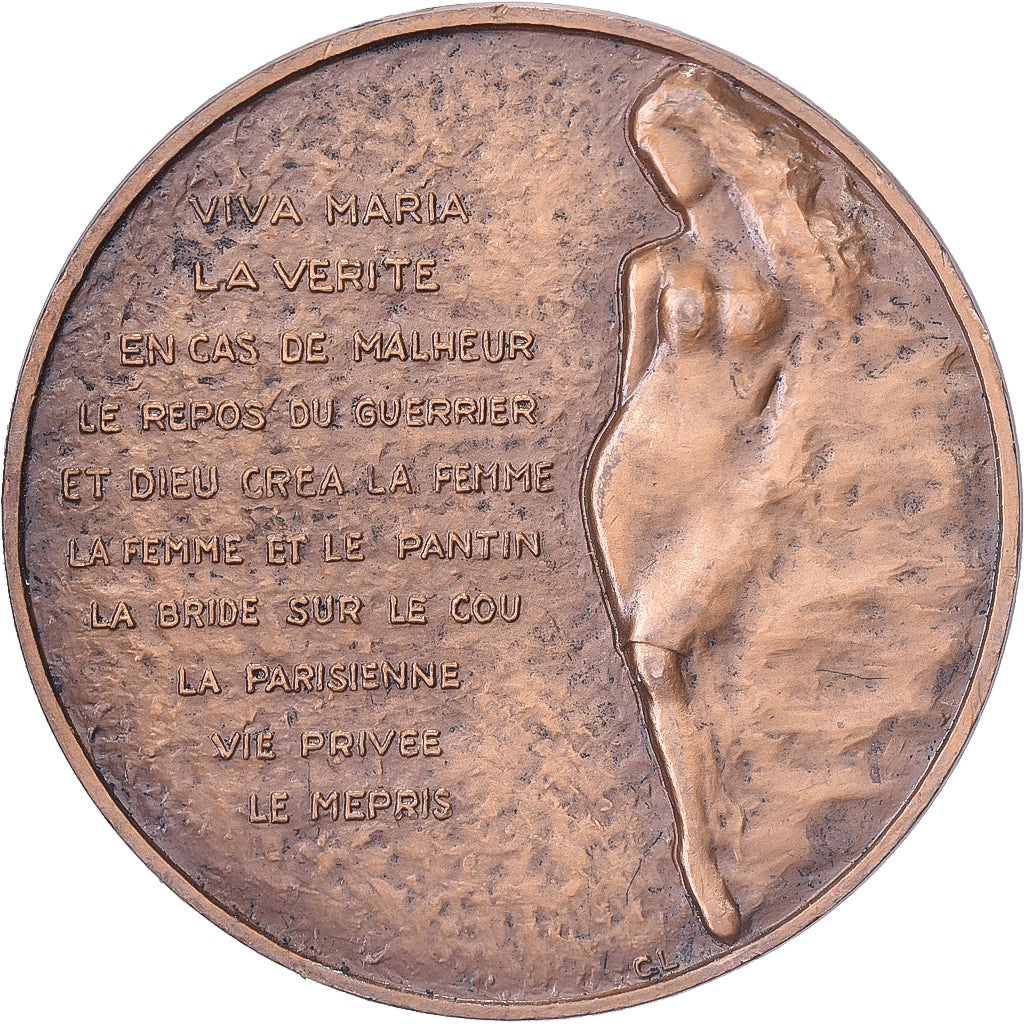 France, Medal, Brigitte Bardot, Bronze, Lesot, AU(50-53)