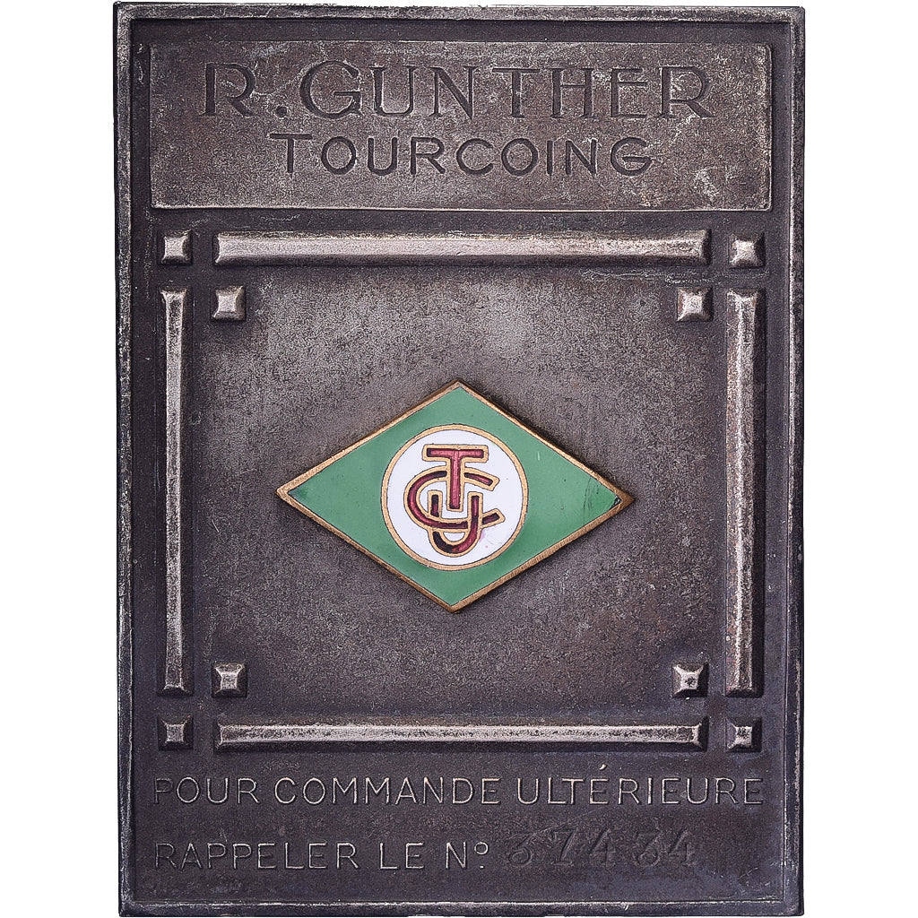 Frankrijk, Plaque, Publicitaire, Raoul Gunther Tourcoing, Métal, PR