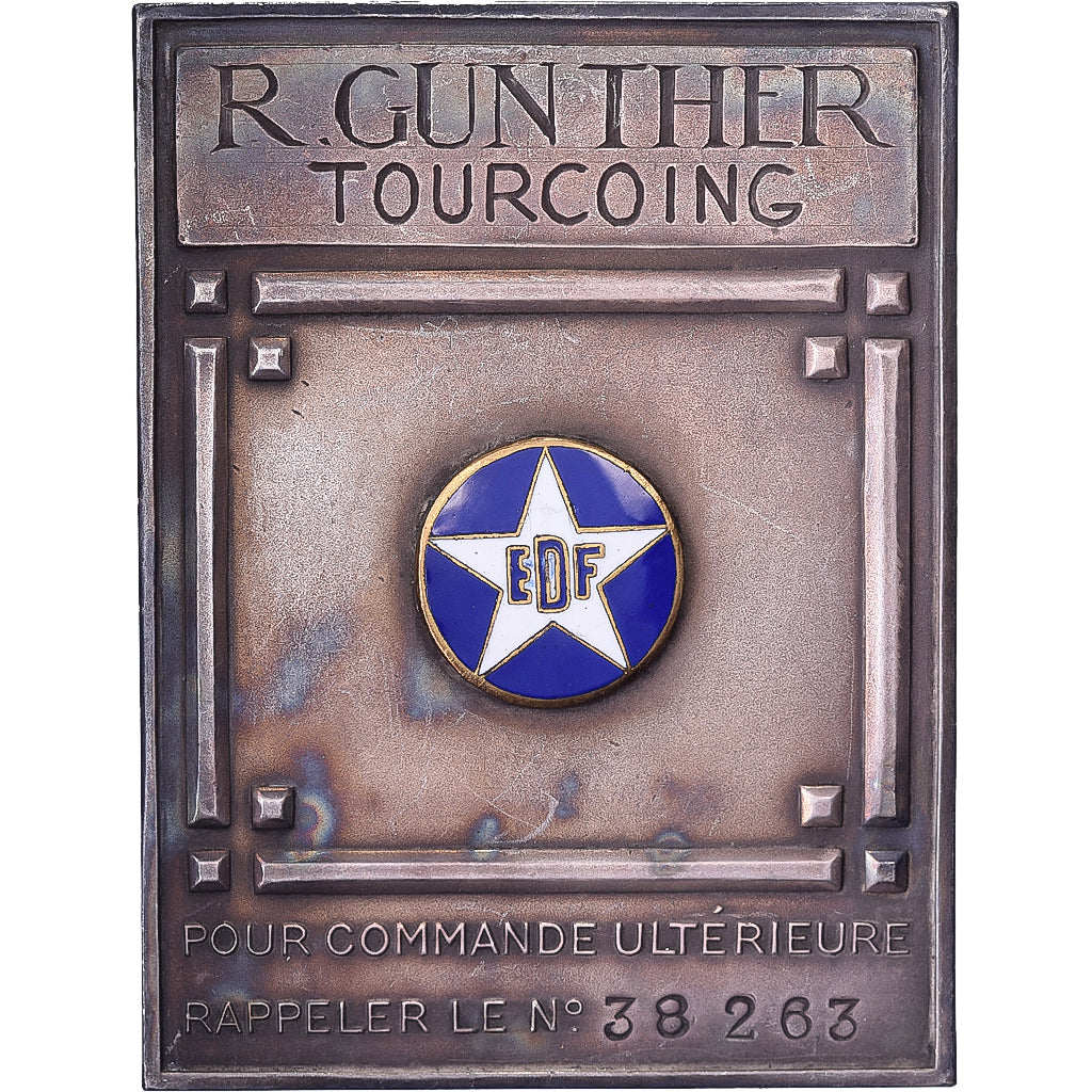 Francia, Plaque, Publicitaire, Raoul Gunther Tourcoing, Métal, SPL-