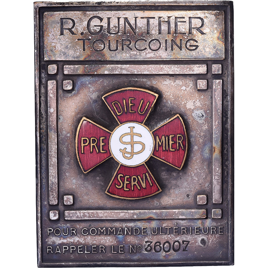 França, Plaque, Publicitaire, Raoul Gunther Tourcoing, Métal, AU(55-58)