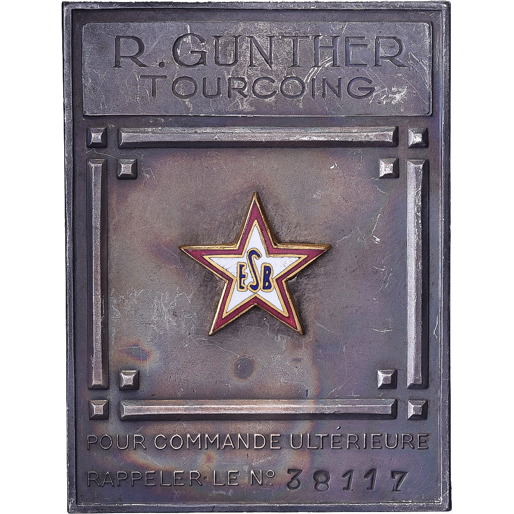 Francia, Plaque, Publicitaire, Raoul Gunther Tourcoing, Métal, BB+