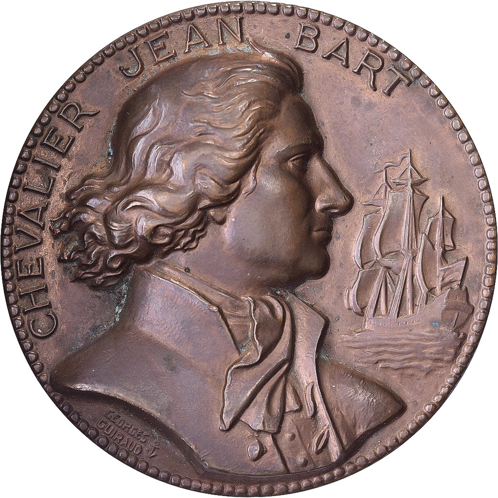 Francia, medaglia, Jean Bart, Chevalier Jean Bart, Navire de Ligne, MDP, Bronzo