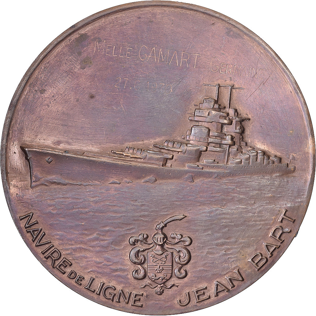 Francia, medaglia, Jean Bart, Chevalier Jean Bart, Navire de Ligne, MDP, Bronzo
