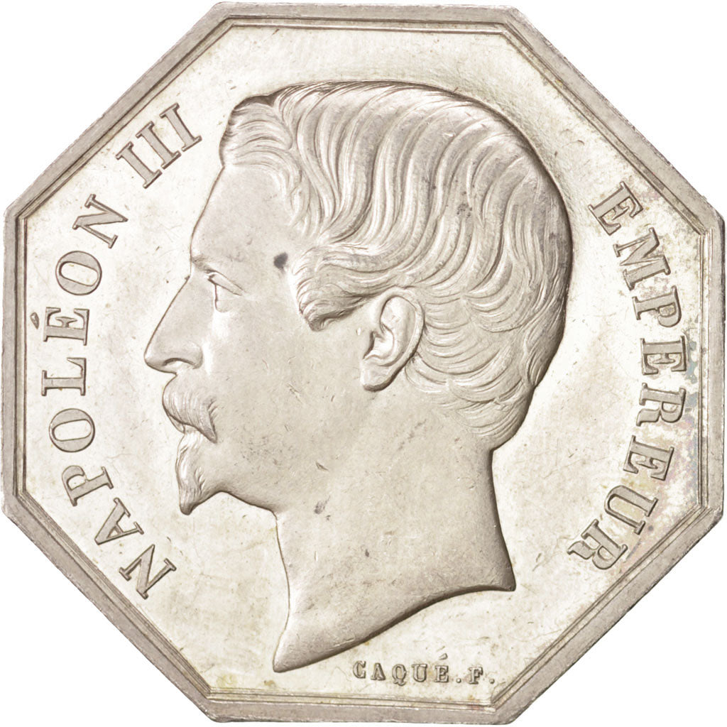 France, Token, Notary, Caqué, AU(55-58), Silver, Lerouge:427