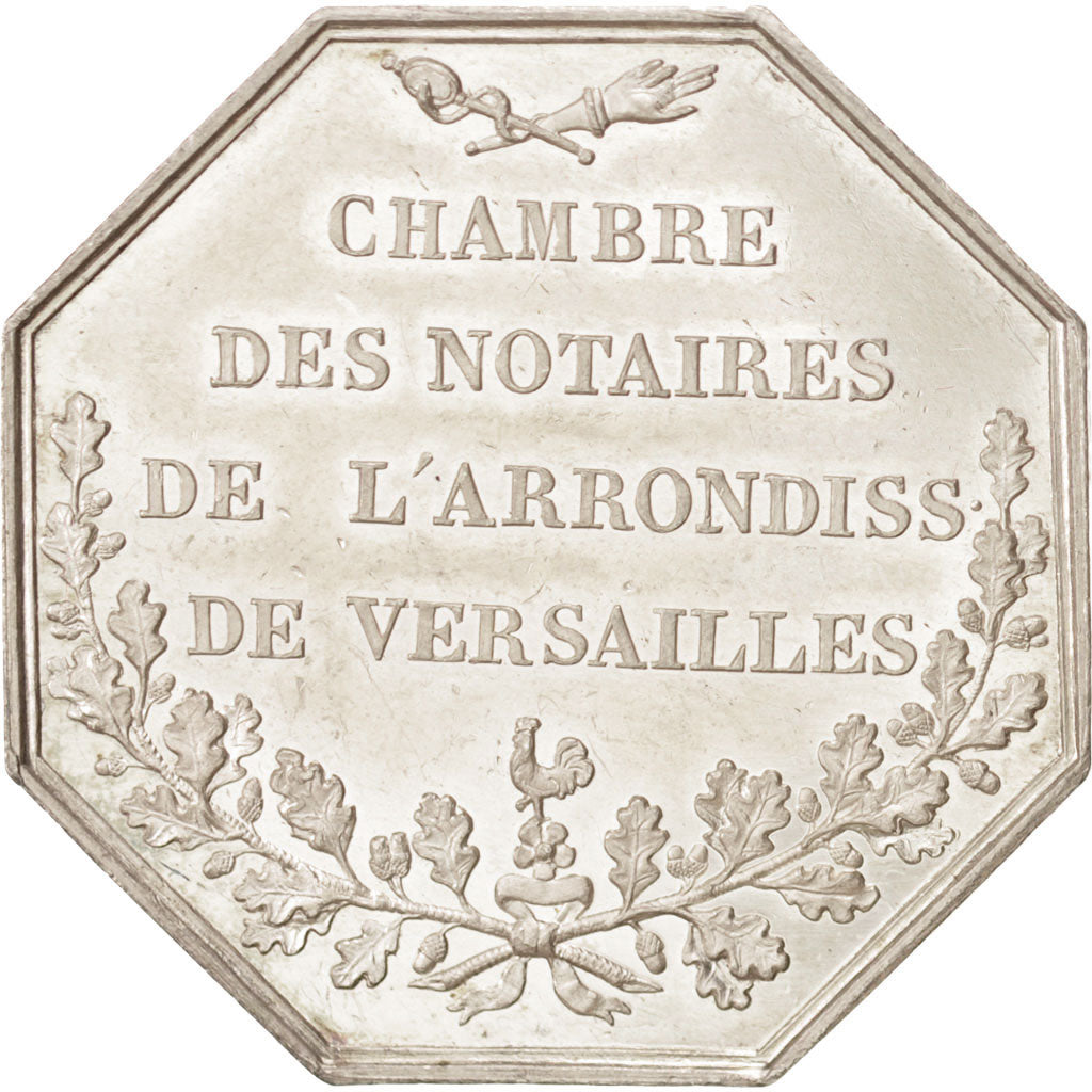 France, Token, Notary, Caqué, AU(55-58), Silver, Lerouge:427