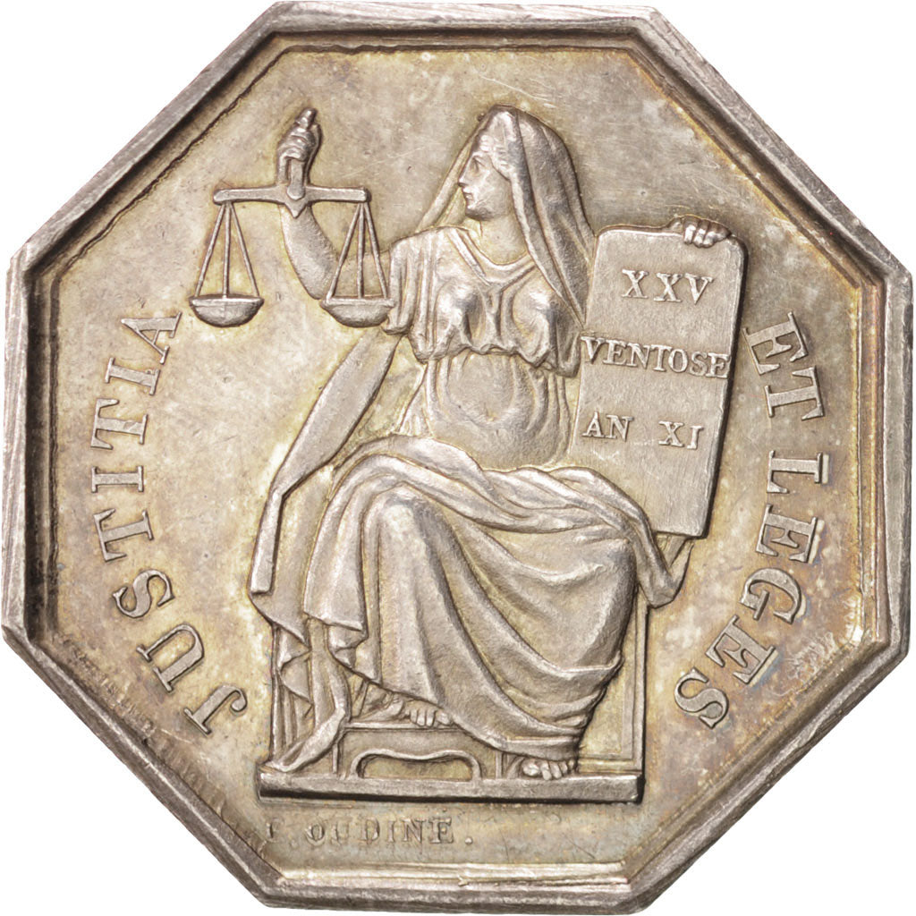 France, Token, Notaires de l'Arrondissement de Tours, n.d., Silver, Oudiné
