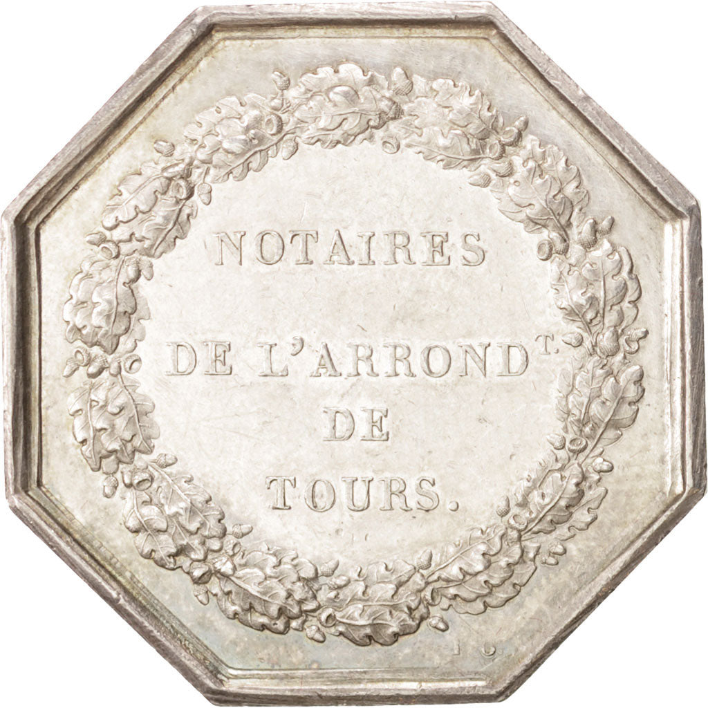 France, Token, Notaires de l'Arrondissement de Tours, n.d., Silver, Oudiné