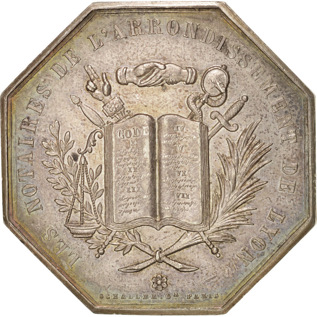 France, Token, Notary, MS(60-62), Silver, Lerouge:175