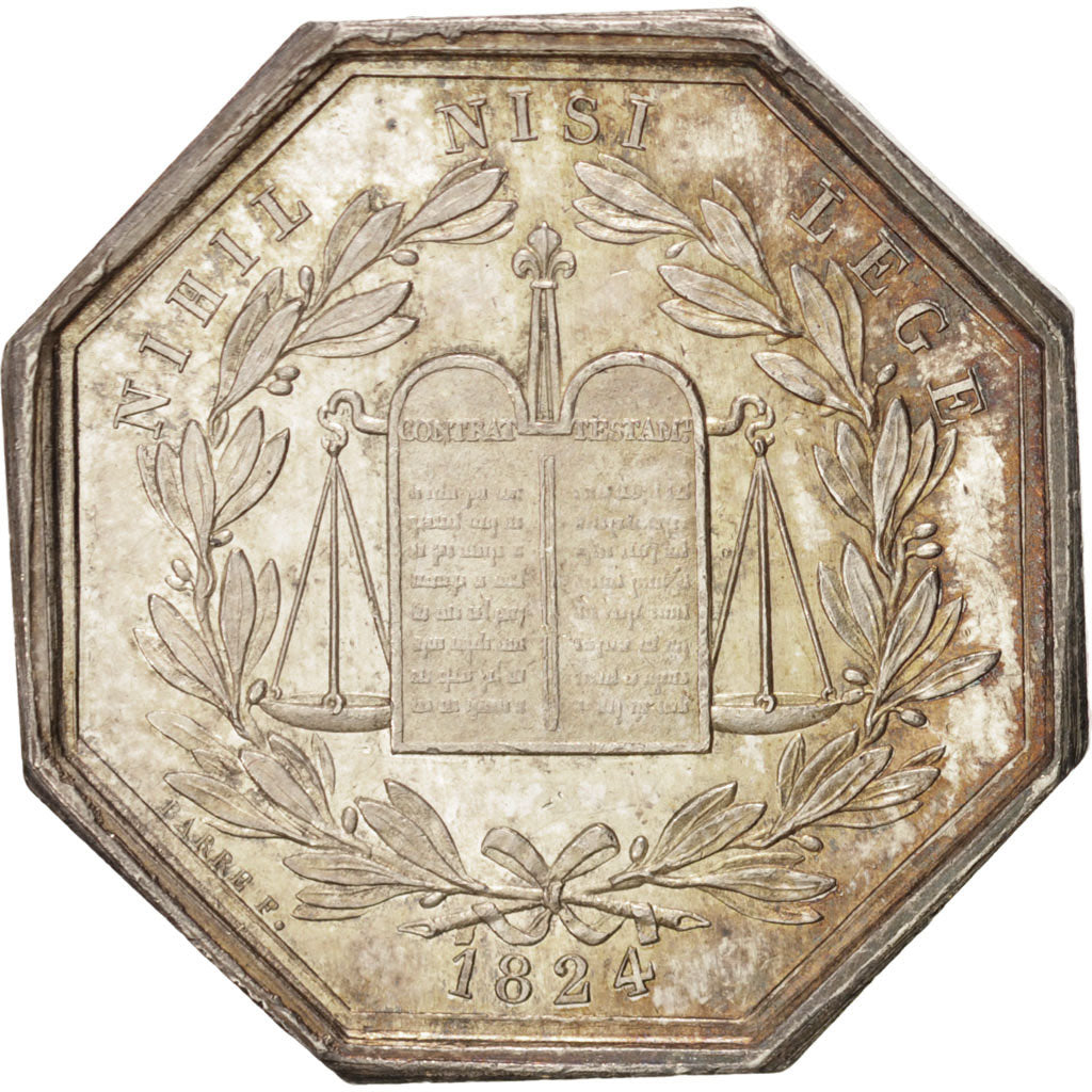 France, Token, Notaires de l'Arrondissement de Provins, Seine-et-Marne, 1824
