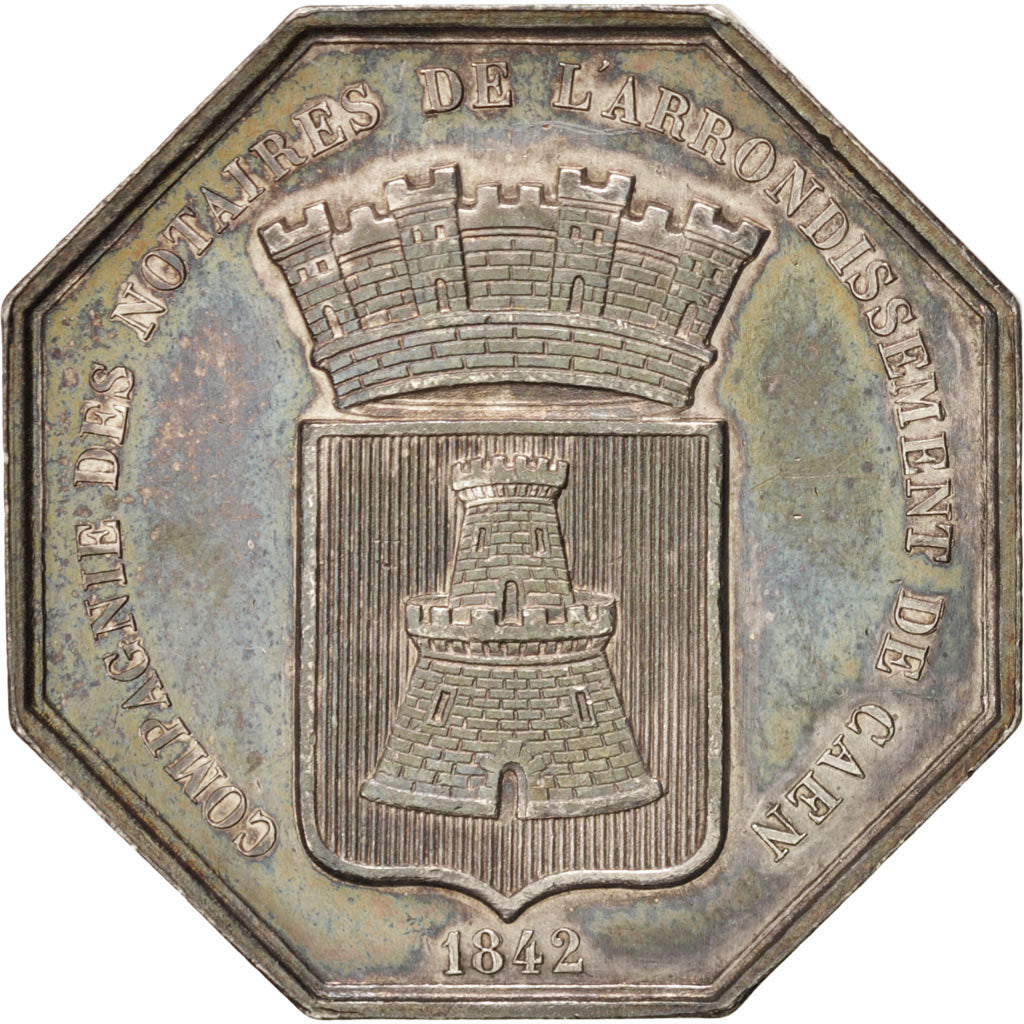 France, Token, Notary, 1842, AU(55-58), Silver, Lerouge:68