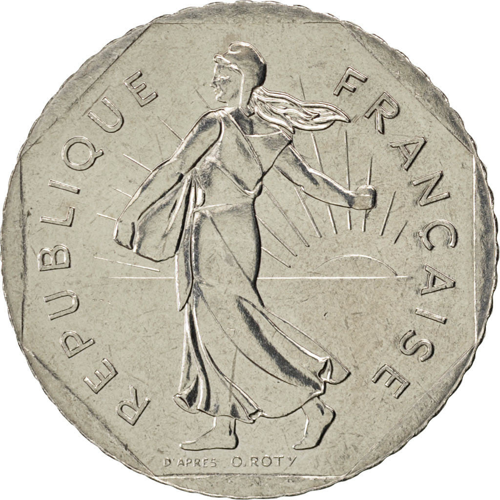 Munten, Frankrijk, Semeuse, 2 Francs, 1997, UNC-, Nickel, KM:942.1, Gadoury:547