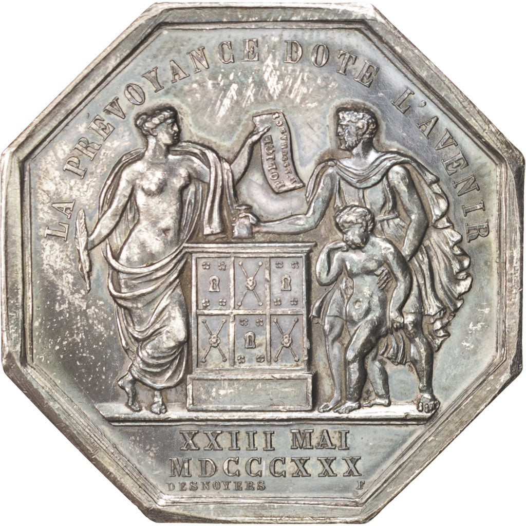 Frankreich, Token, Insurance, 1830, SS+, Silber, Gailhouste:442