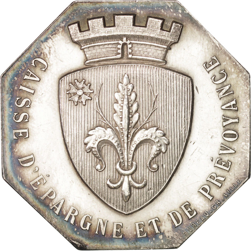 France, Token, Savings Bank, 1902, AU(55-58), Silver
