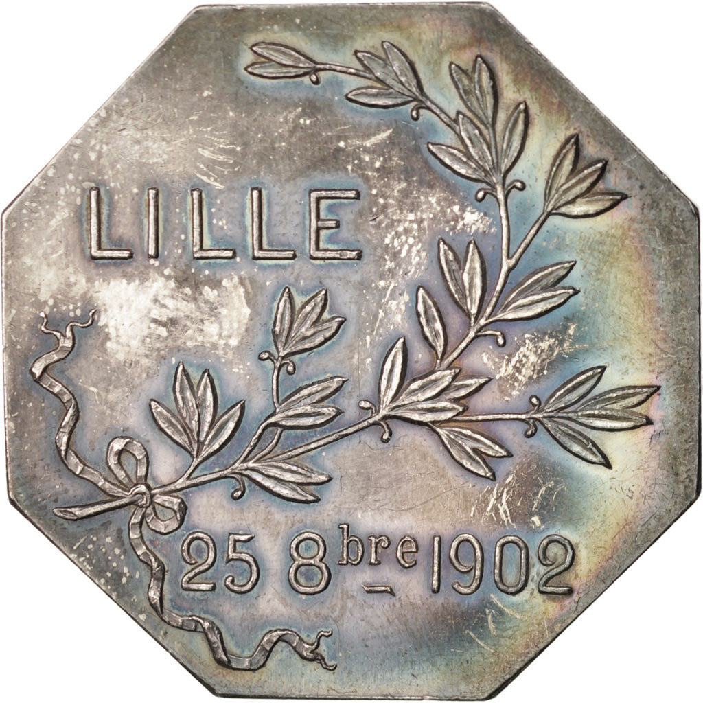 France, Token, Savings Bank, 1902, AU(55-58), Silver
