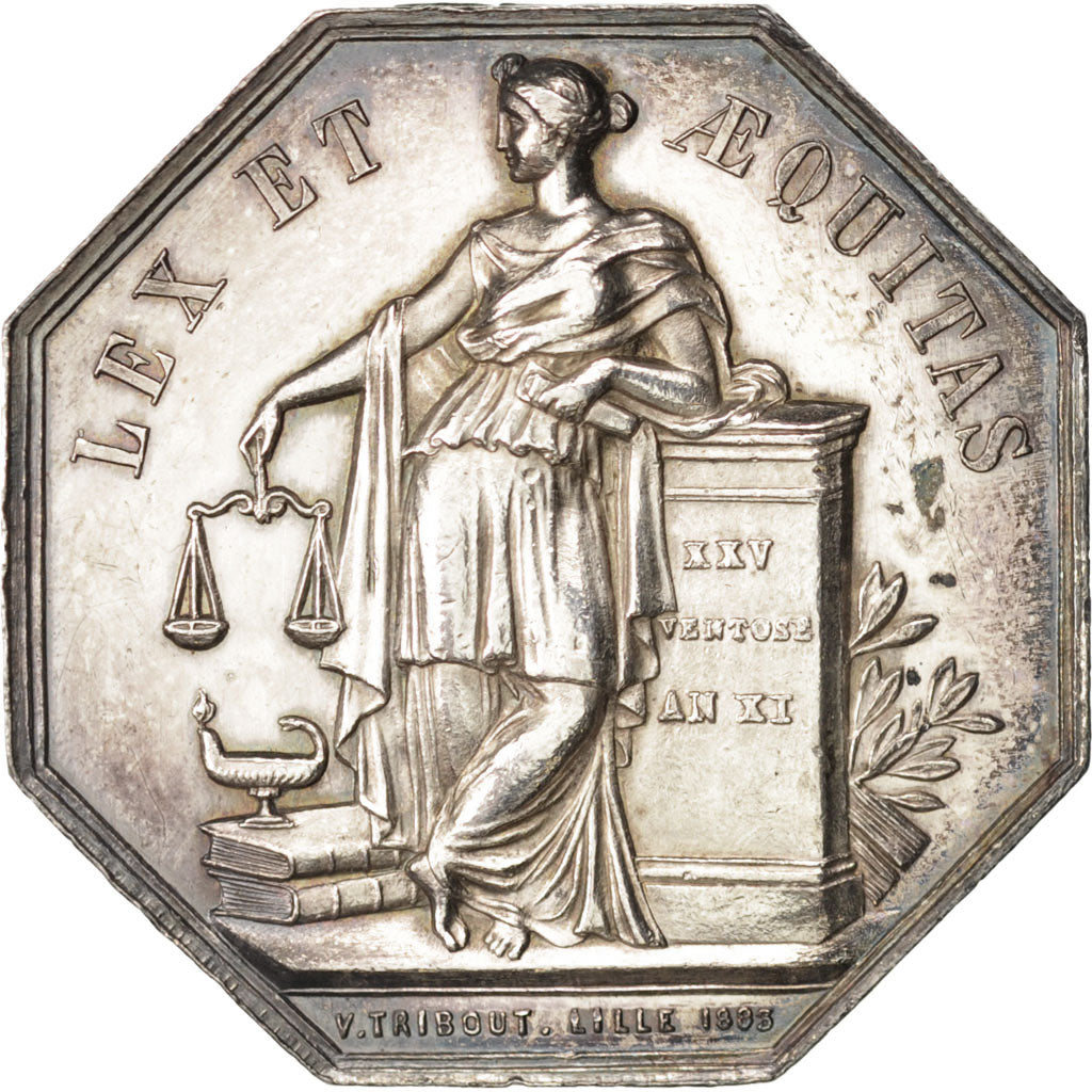 France, Token, Savings Bank, AU(50-53), Silver